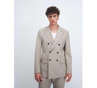 Selected - Blazer slim beige gessato-Bianco 54