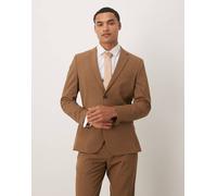 Selected - Blazer slim fit color cuoio scuro-Marrone 46