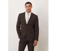 Selected - Blazer slim fit marrone in misto lana 46