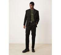 Selected - Bowie - Pantaloni da abito regular fit neri in velluto a coste-Nero 46