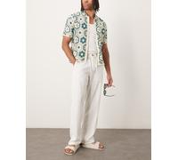 Selected - Brody - Pantaloni ampi bianchi in lino-Bianco L