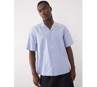 Selected - Camicia a maniche corte in 100% cotone blu medio XL