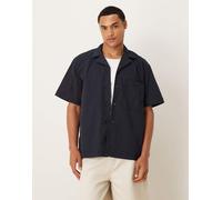 Selected - Camicia a maniche corte in 100% cotone blu navy XL