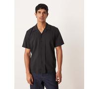 Selected - Camicia a maniche corte regular fit nera con stampa-Nero S