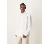 Selected - Camicia a maniche lunghe bianca in seersucker-Bianco XS