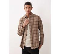 Selected - Camicia a maniche lunghe marrone e nera a quadri-Multicolore XL