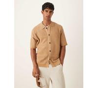 Selected - Camicia all'uncinetto color cuoio-Marrone M