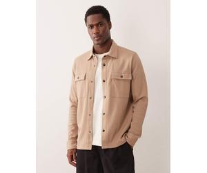 Selected - Camicia giacca felpata beige-Marrone XL