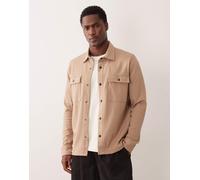 Selected - Camicia giacca felpata beige-Marrone XXL