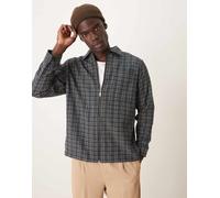 Selected - Camicia giacca testurizzata oversize squadrata blu misto-Blu navy L