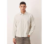 Selected - Camicia oversize squadrata a righe beige-Neutro L