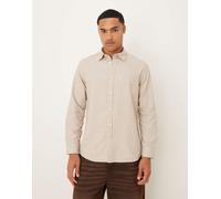 Selected - Camicia oversize squadrata in 100% cotone spazzolato color crema-Bianco M