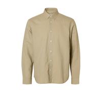 Selected Regclay Linenblend Long Sleeve Shirt Beige S Uomo