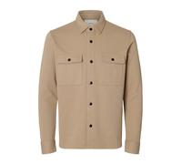 Selected - Camicia giacca felpata beige-Marrone S