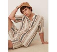 Selected - Camicia testurizzata a righe multicolore in coordinato L