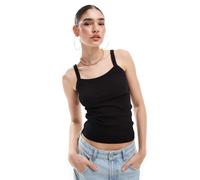 Selected - Canottiera in jersey nera-Nero XXL