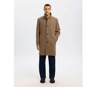 Selected - Cappotto in misto lana color roccia-Grigio L