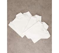 Selected - Confezione da 5 T-shirt regular fit 100% cotone bianche-Bianco L