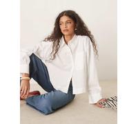 Selected Femme - Camicia taglio corto squadrata bianca-Bianco 34