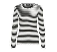 Selected Femme Maglia a Maniche Lunghe da Donna a Righe, Nero/Bianco, S