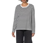 Selected Femme Maglia a Maniche Lunghe da Donna a Righe, Nero, XS