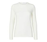 SELECTED FEMME Maglietta a Maniche Lunghe Donna Slim Fit Collo Rotondo Basic Comfort Elegante, Colore:Bianco, Taglia:XS