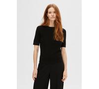 Selected Femme - Slfelinna New Ss Knit Top Noos Nero - Abbigliamento S Nero