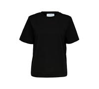 SELECTED FEMME Slfessential SS Boxy Tee Noos T-Shirt, Nero, M Donna