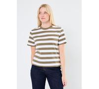 Selected Femme - Slfessential Ss Striped Boxy Tee Noos Verde - Abbigliamento S Verde