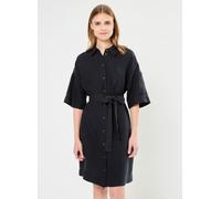 Selected Femme - Slflinnie 2/4 Short Linen Shirt Dress B Nero - Abbigliamento 38 Nero