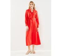 Selected Femme - Slflyra Ls Ankle Linen Shirt Dress B Rosso - Abbigliamento 38 Rosso