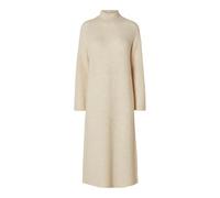 Selected Femme - Vestito lungo accollato in maglia crema-Bianco M