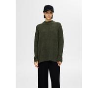 Selected Femme - SLFMALINE LS KNIT HIGH NECK NOOS Verde - Abbigliamento M Verde