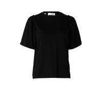 SELECTED FEMME Slfpenelope 2/4 Ruffle Tee Noos T-Shirt, Nero, M Donna