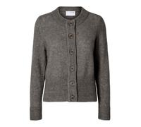 SELECTED FEMME Slfsia RAS LS Knit Cardigan Noos Maglione, Melange Grigio Medio, S Donna
