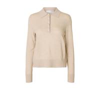 SELECTED FEMME Slfthea LS Knit Merino Collar Neck Noos, Farina d'avena, S