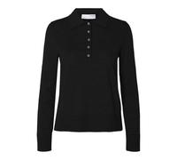 SELECTED FEMME Slfthea LS Knit Merino Collar Neck Noos, Nero, S