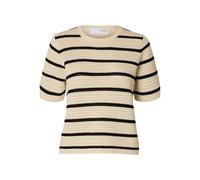 SELECTED FEMME Slfvinna SS Structure Knit O-Neck Noos, Betulla, M Donna