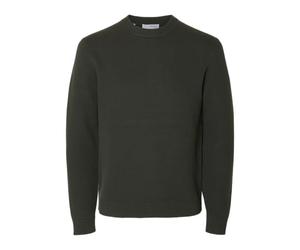 SELECTED FEMME Slhdane LS Knit Structure Crew Neck Noos, Verde Bosco, L