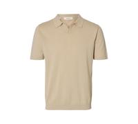 Selected - Polo color crema in maglia-Bianco L