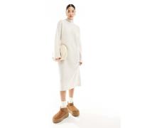 Selected Femme - Vestito lungo accollato in maglia crema-Bianco M