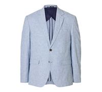 Selected - Malik - Blazer in lino azzurro-Blu 48