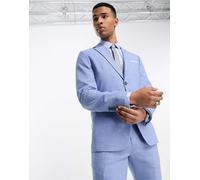 Selected - Giacca da abito azzurro in misto lino-Blu 54