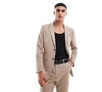 Selected - Giacca da abito slim fit beige in misto lana-Bianco 46