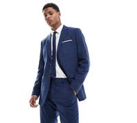 Selected - Giacca da abito slim fit blu navy scuro in misto lino 46