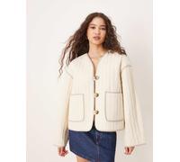 Selected - Giacca imbottita color crema con tasche-Bianco 34
