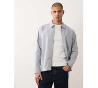 Selected - Giacca in 100% cotone blu a quadri piccoli con zip bidirezionale S
