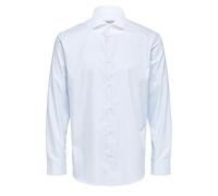 SELECTED HOMME Slhslimethan Shirt LS Cut Away B Noos Camicia, Azzurro, L Uomo