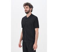 SELECTED HOMME Camicie Uomo Nero Camicia manica corta Camicia in maglia con moti