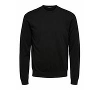Selected Homme Felpa da Uomo Slhberg Crew Neck B Noos, Nero, L